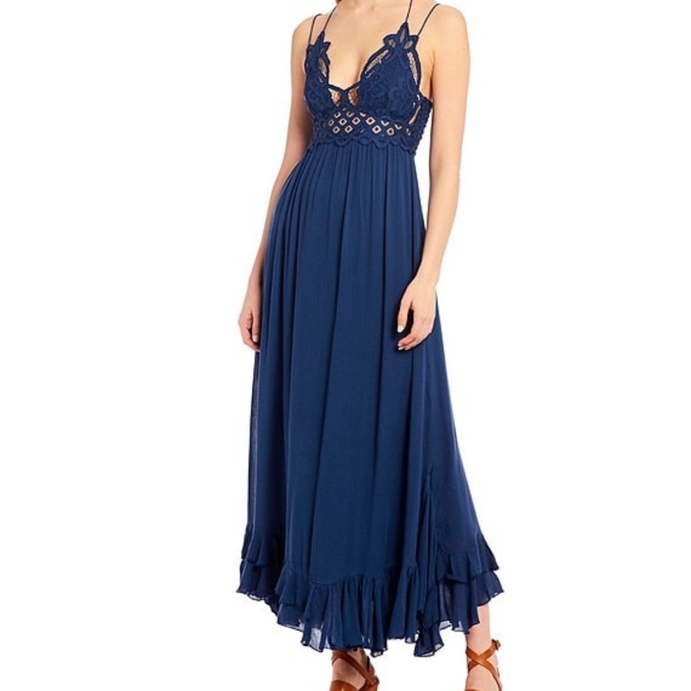 Free People - Adella Crochet Floral Lace Maxi Dress
